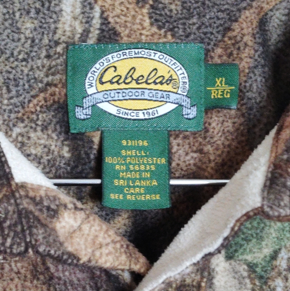 Cabelas Long Sleeve Fleece Button Down Camo Shirt - Picture 2 of 5